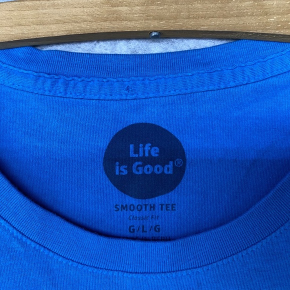 Life is Good Shirt Mens Large Blue Keep it Salty Beard Guy Beanie Sailor - Picture 5 of 11